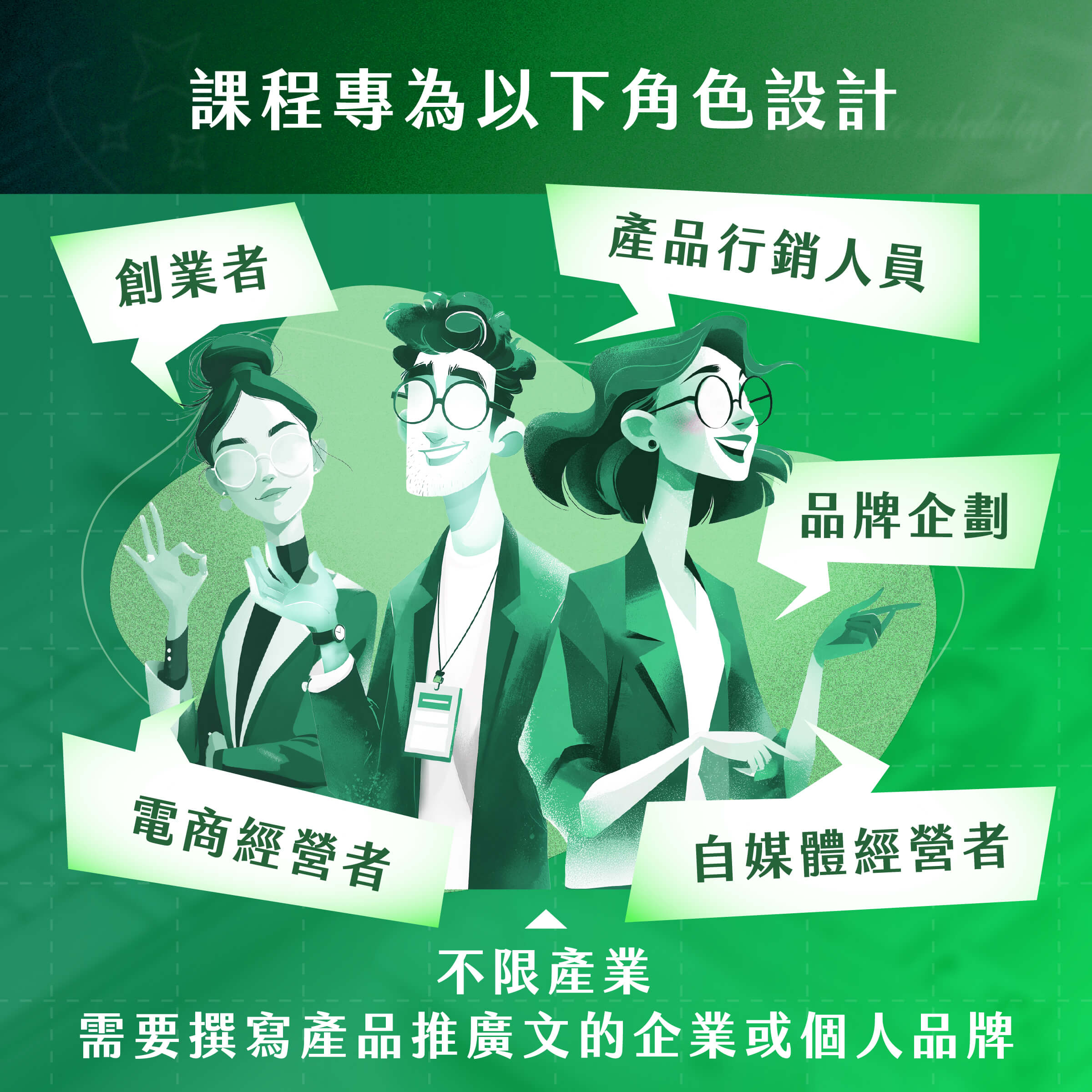 創業者｜ 產品行銷人員​｜品牌企劃​｜電商經營者​｜自媒體經營者​​｜不限產業​，需要撰寫產品推廣文的企業或個人品牌