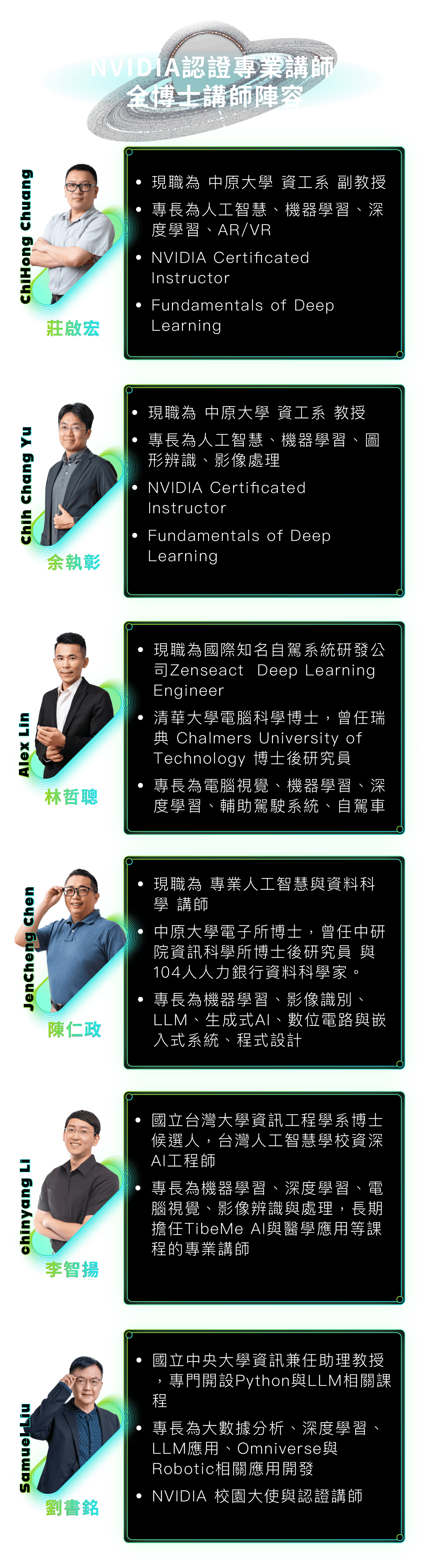 NVIDIA Training|官方認證開發者訓練課程|
講師資訊-陳仁政老師