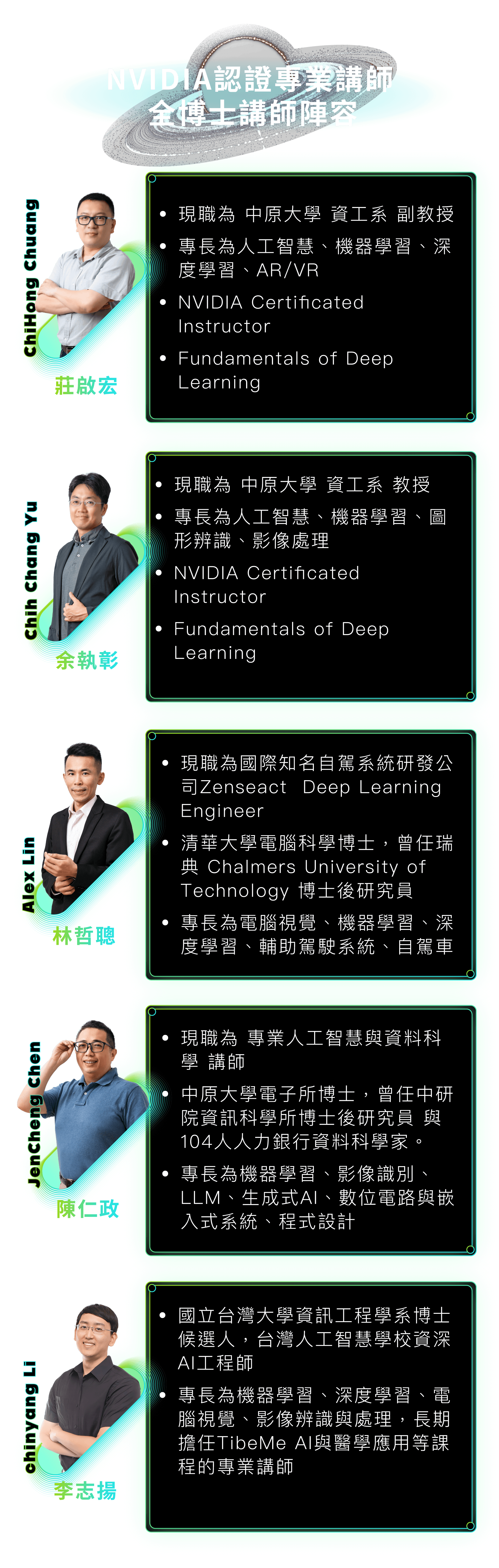 NVIDIA Training|官方認證開發者訓練課程|
講師資訊-陳仁政老師