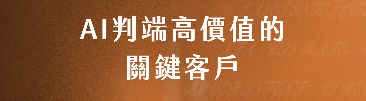 AI判斷高價值的關鍵客戶
​