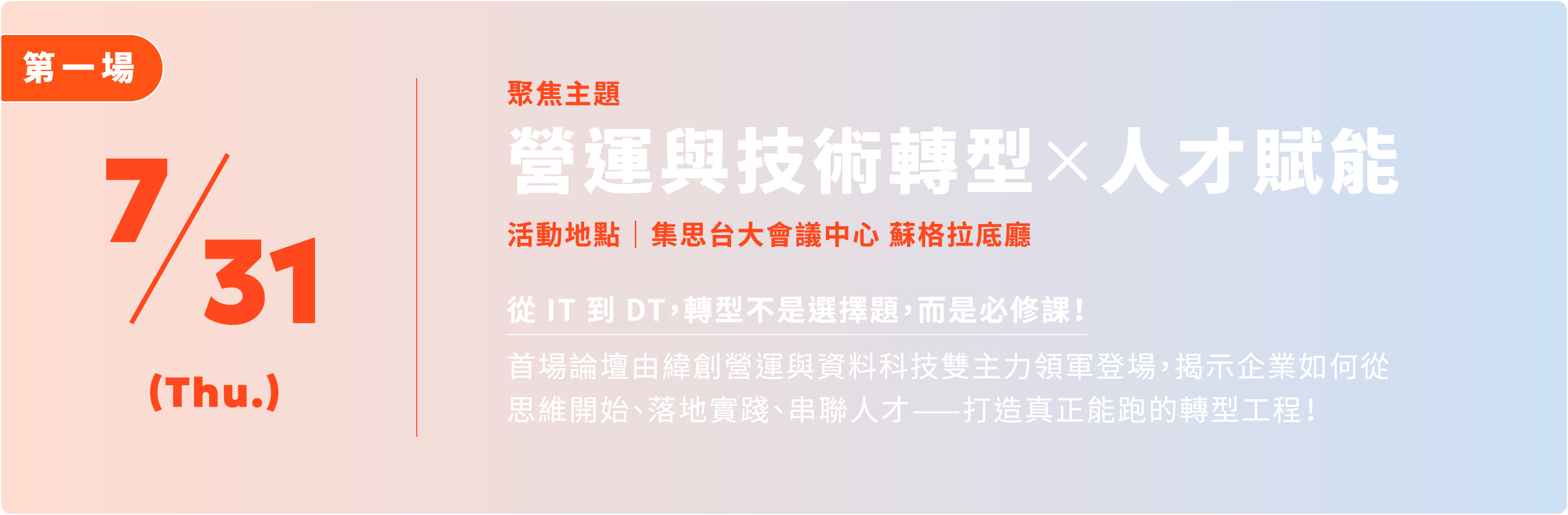 第一場｜營運與技術轉型×人才賦能
