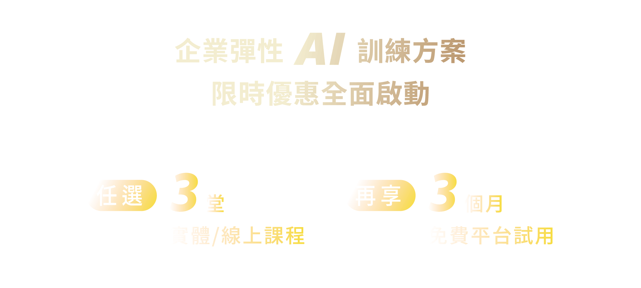 企業彈性AI訓練方案  限時優惠全面啟動