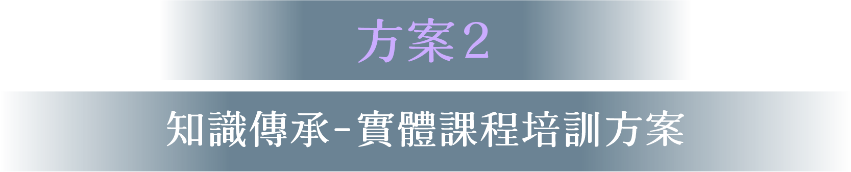 方案2：知識傳承-實體課程培訓方案