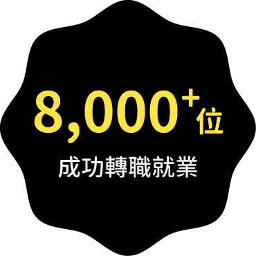 8,000+位成功轉職就業